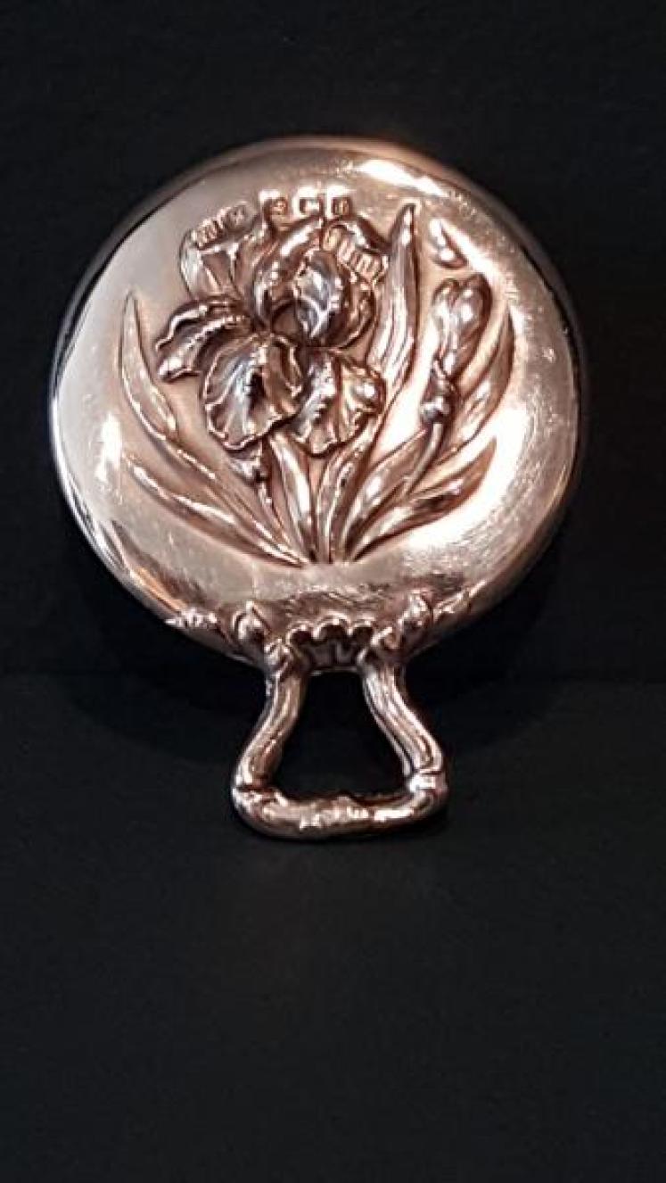 Art Nouveau Silver Flirting Mirror - Image 1