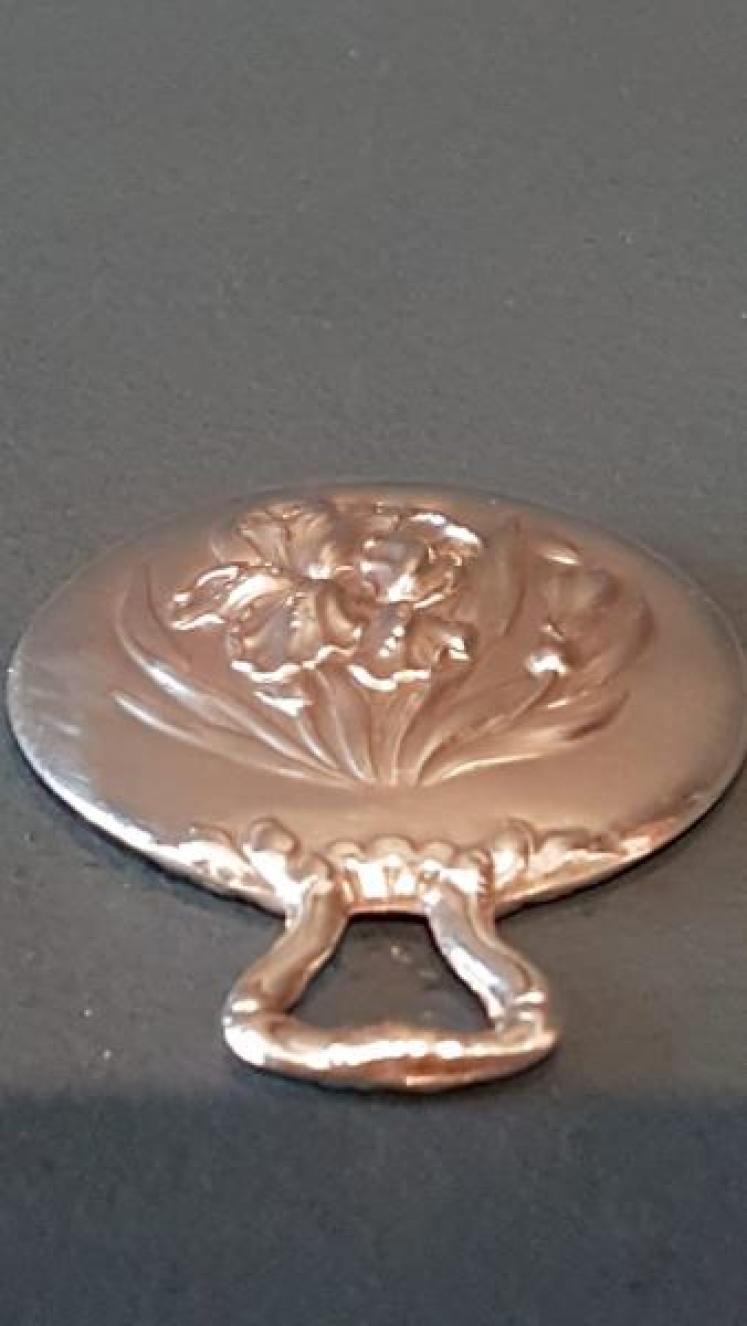 Art Nouveau Silver Flirting Mirror - Image 2