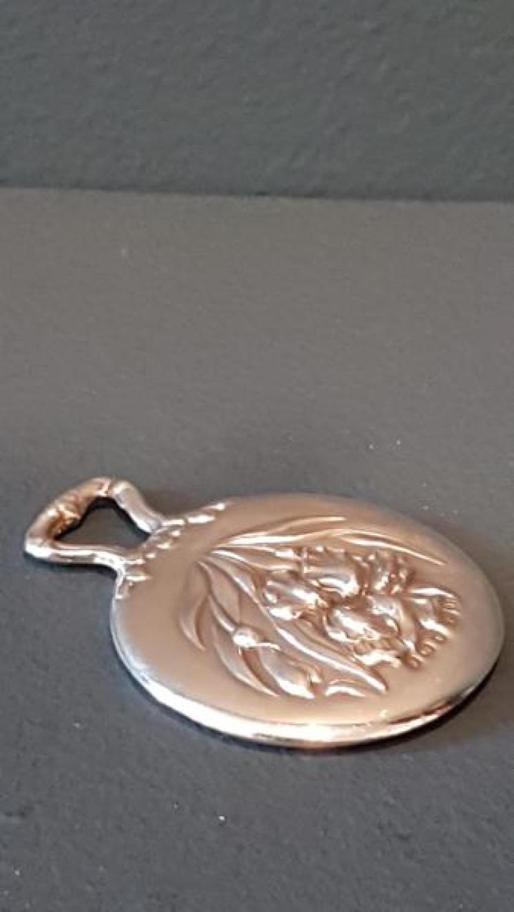 Art Nouveau Silver Flirting Mirror - Image 3