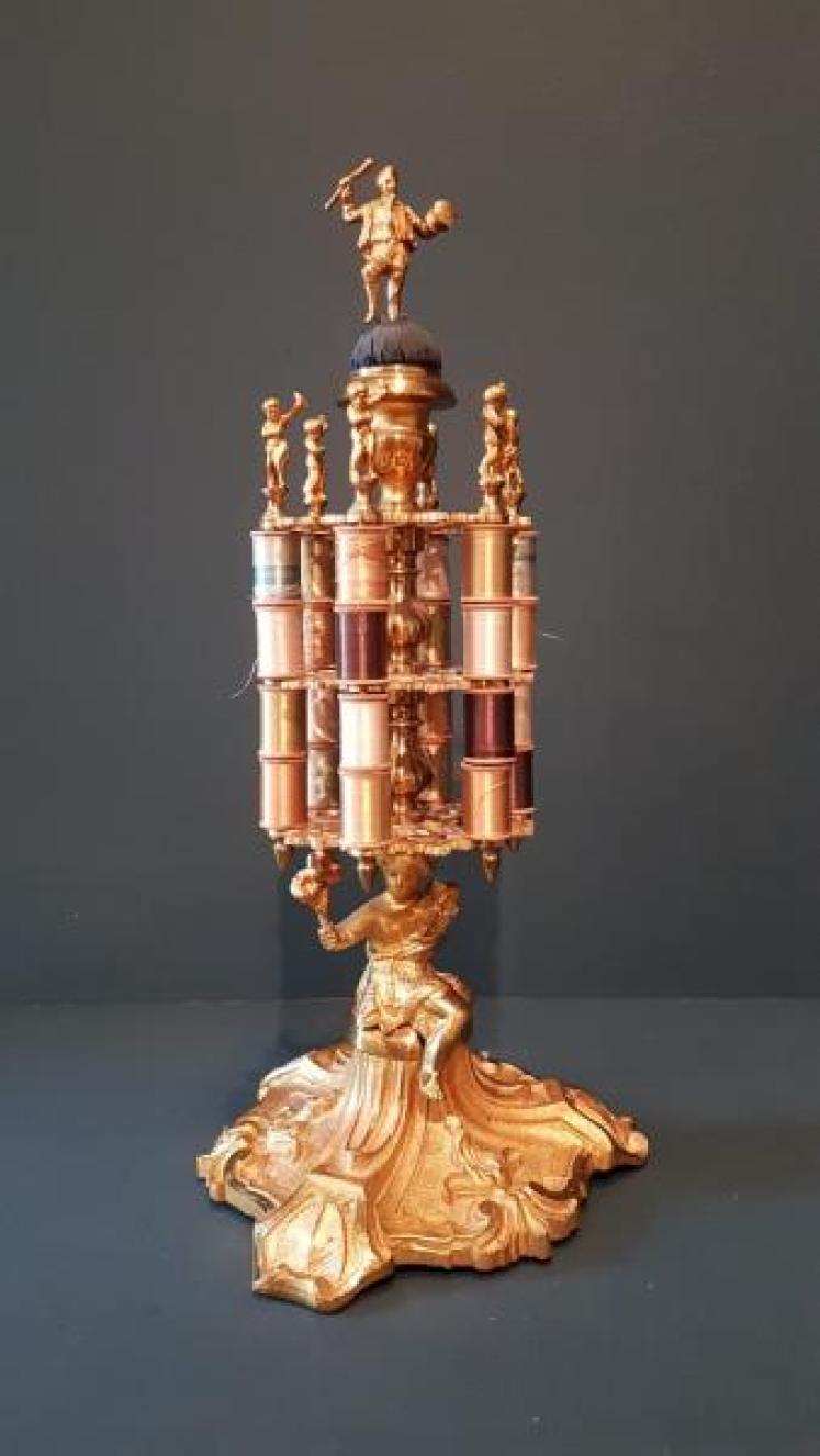 Fine Quality Gilt Bronze Bobbin Stand - Image 6