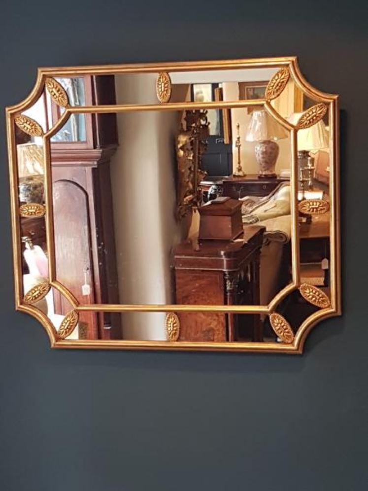 Victorian Timber Gilt Segmented Mirror - Image 1