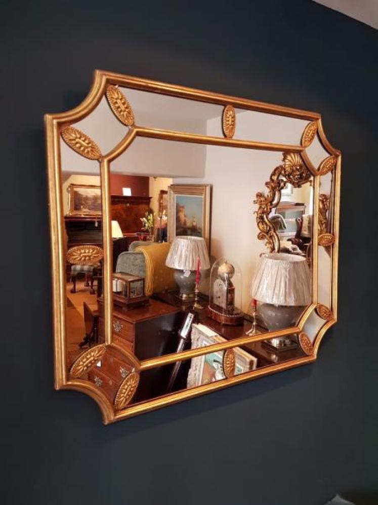 Victorian Timber Gilt Segmented Mirror - Image 2