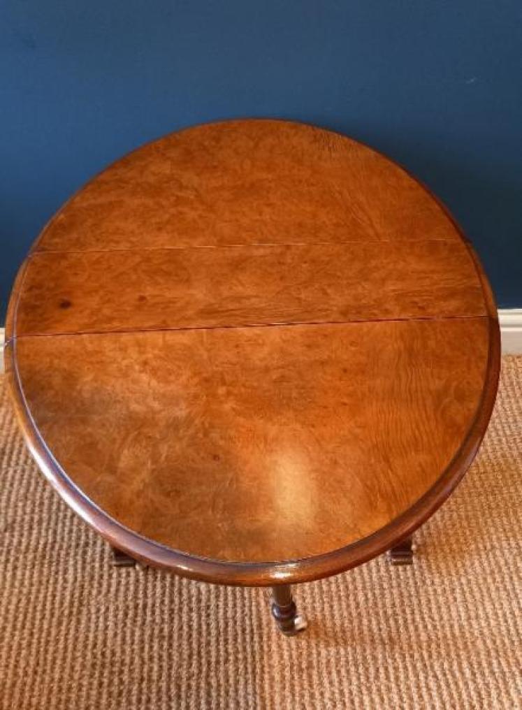 Mid Victorian Figured Walnut Baby Sutherland Table - Image 2