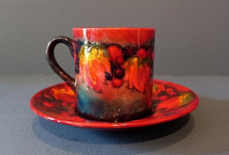 Moorcroft Autumn Leaf & Berries Coffee Can & Saucer - Image 7