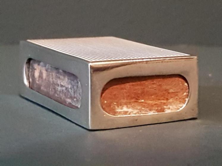 George V Silver and White Enamel Match Box Holder - Image 2