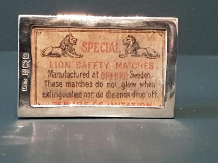 George V Silver and White Enamel Match Box Holder - Image 4