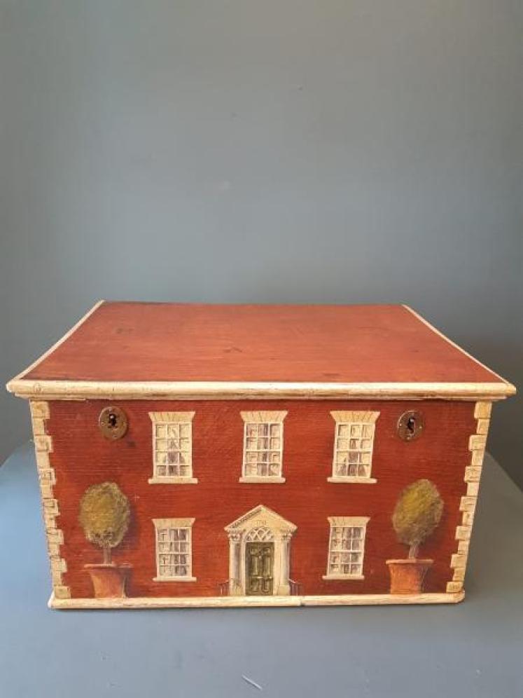 Victorian Oak Painted Country House Toy Box - Image 1