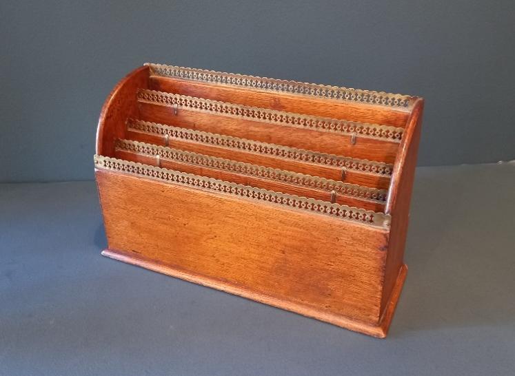 Victorian Oak Waterfall Letter Rack - Image 5