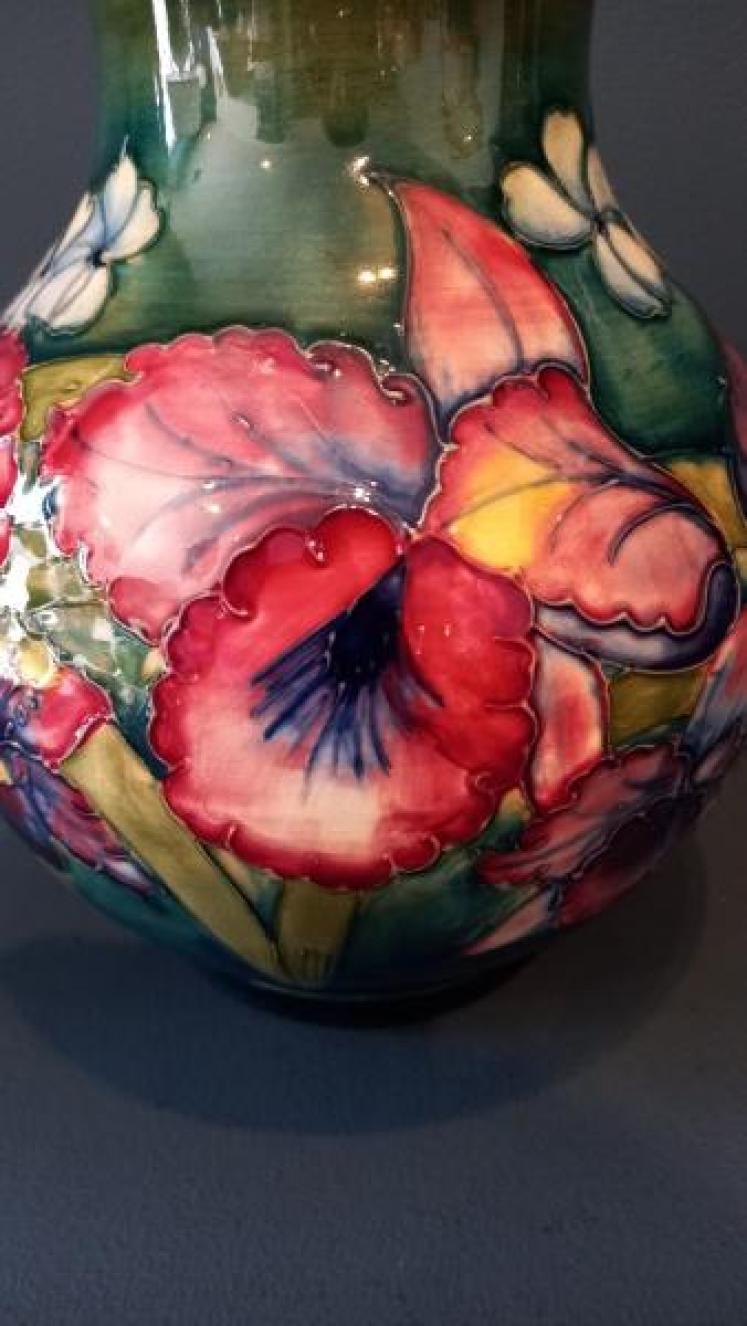 Large Moorcroft Slipper Orchid Vase - Image 4