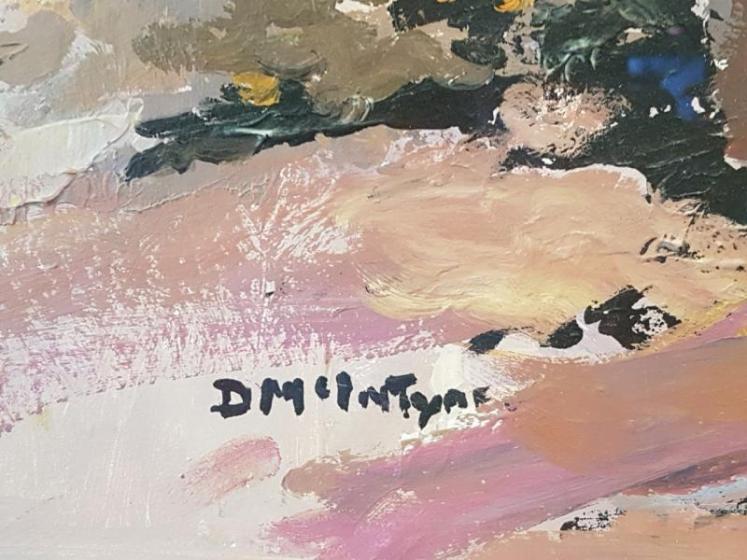 Original Oil on Board by Donald McIntyre - Boats on the Shore - Image 4