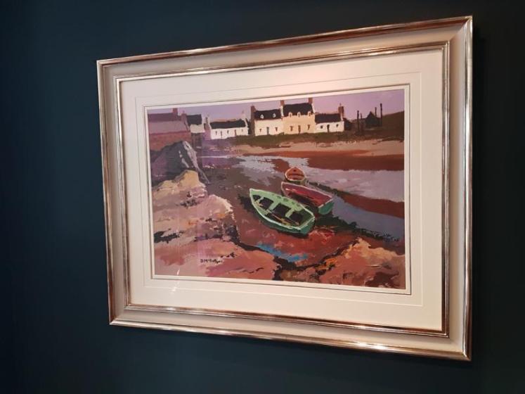 Original Oil on Board by Donald McIntyre - Boats on the Shore - Image 5