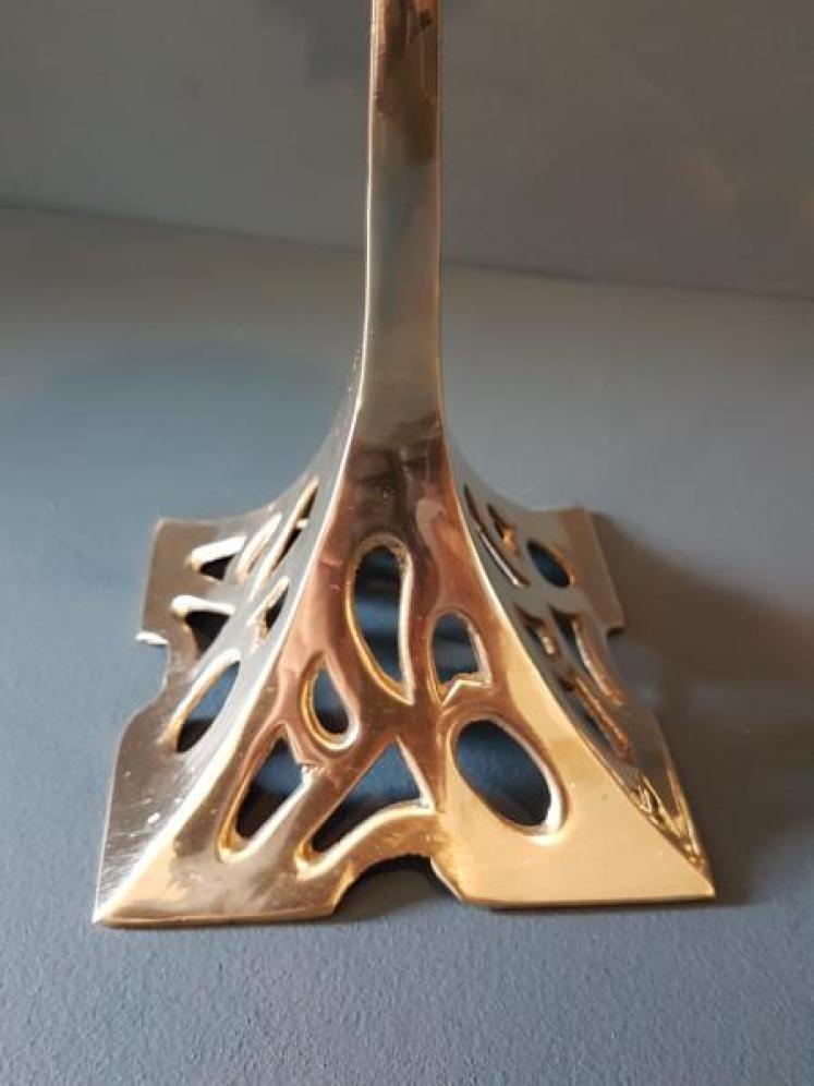Brass Art Nouveau Candlesticks - Image 4