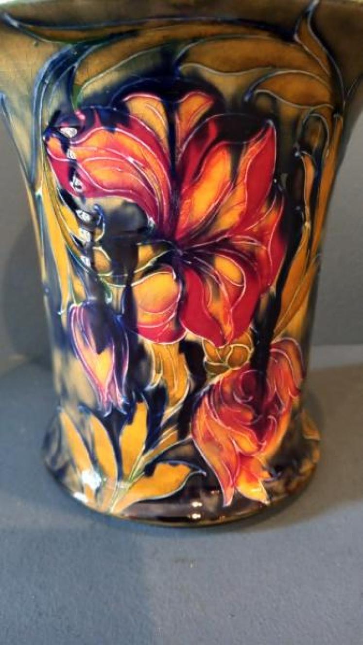 Early Moorcroft Spanish Pattern Wide Flared Top Vase - Image 5