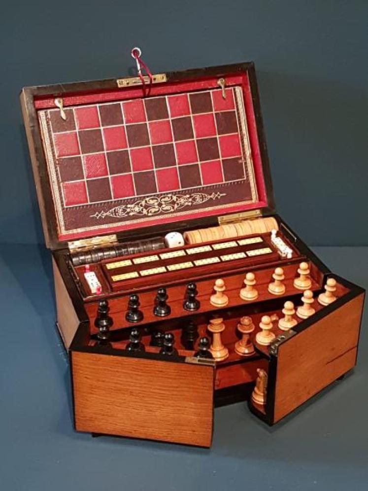 Outstanding Victorian Oak Games Compendium - Image 1