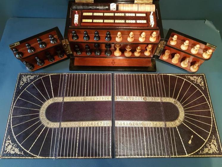 Outstanding Victorian Oak Games Compendium - Image 2