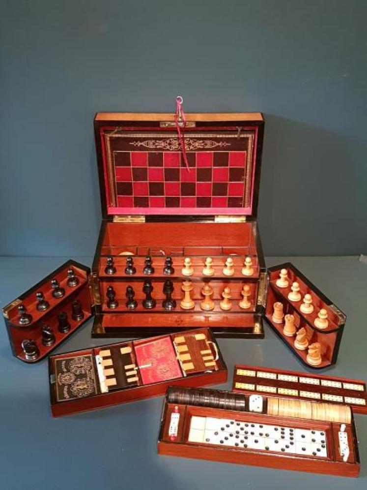 Outstanding Victorian Oak Games Compendium - Image 5