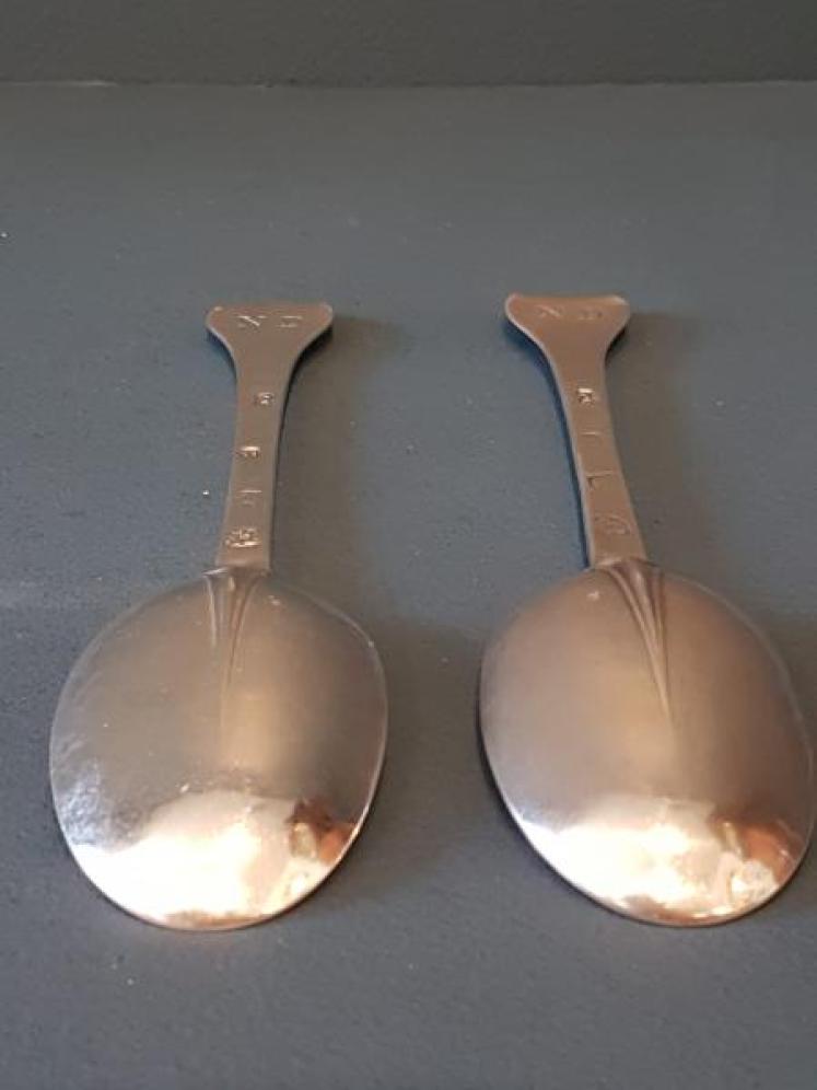 Rare Matching Pair of Charles II Silver Spoons  - Image 4