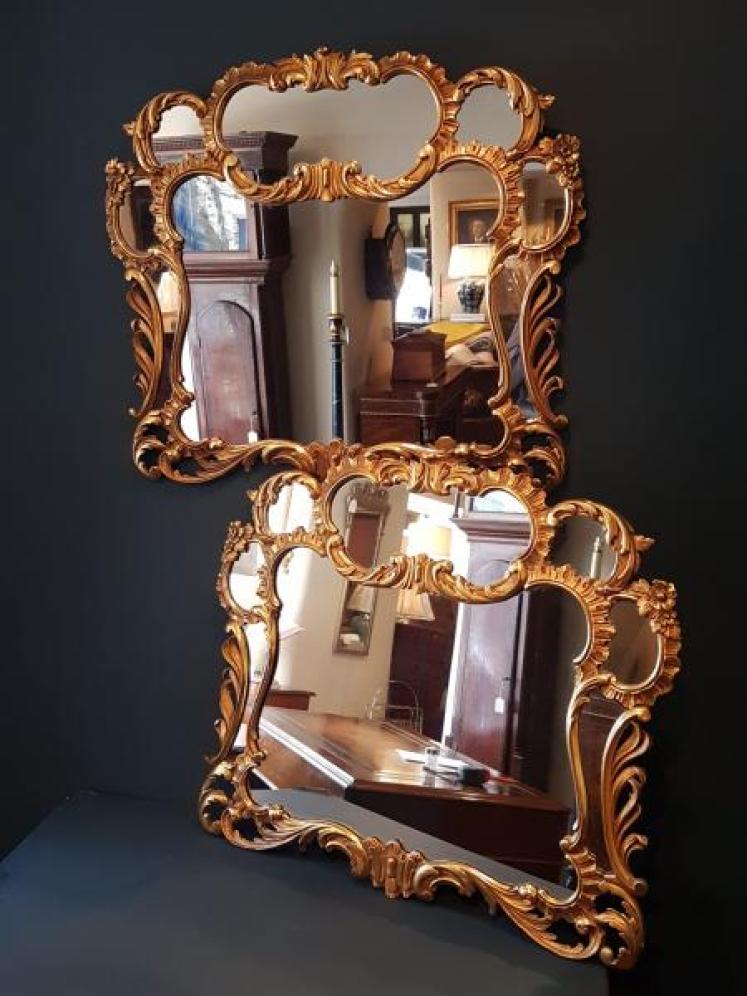 Matching Pair of Victorian Timber Gilt Mirrors - Image 1