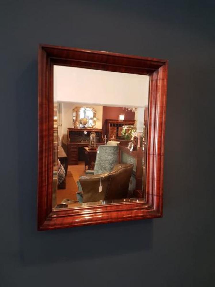 Early Victorian Mahogany Moulded Frame Mirror - Image 1