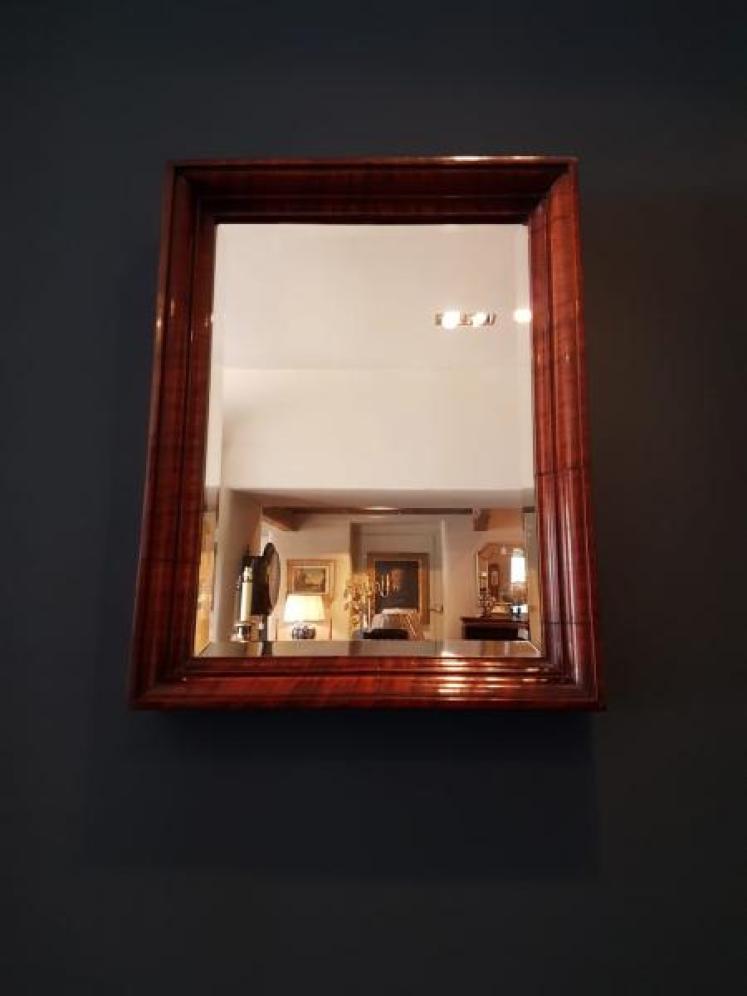 Early Victorian Mahogany Moulded Frame Mirror - Image 2