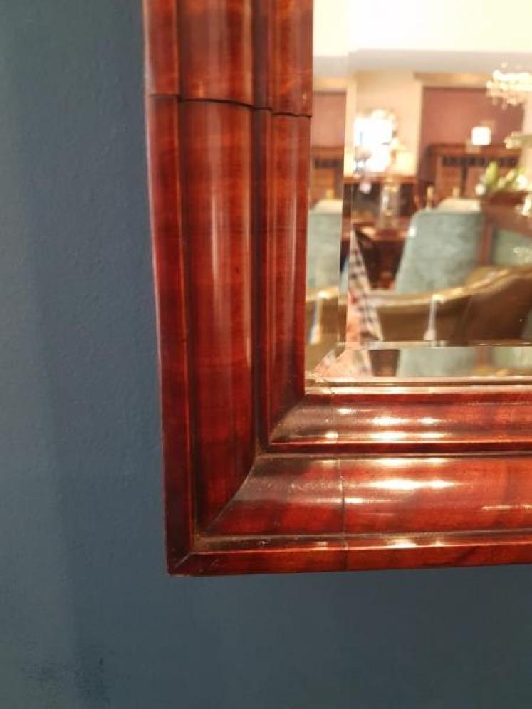 Early Victorian Mahogany Moulded Frame Mirror - Image 3