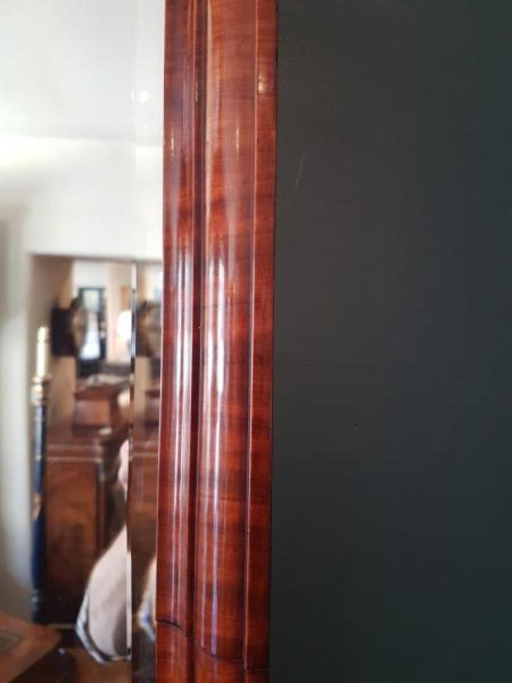Early Victorian Mahogany Moulded Frame Mirror - Image 4