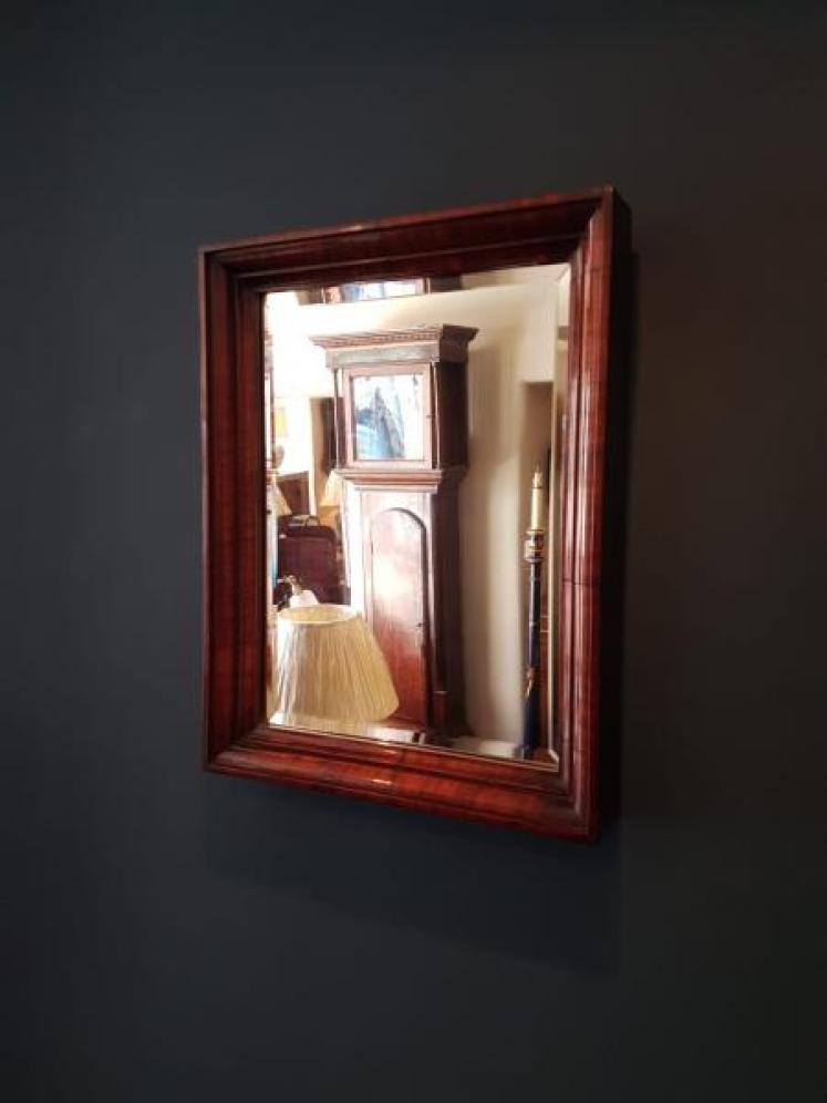 Early Victorian Mahogany Moulded Frame Mirror - Image 5
