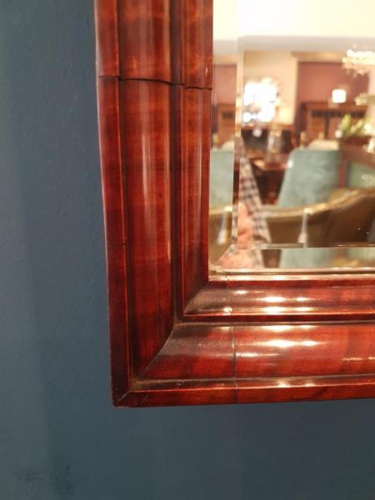 Early Victorian Mahogany Moulded Frame Mirror - Image 7