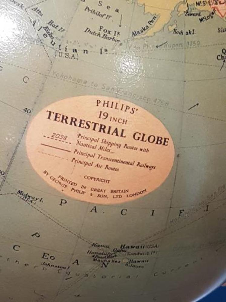 Large 1920's Phillip's Floor Standing Library Globe  - Image 3