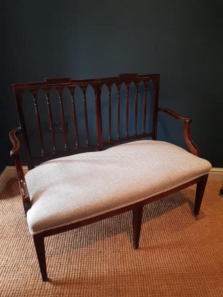 Regency Mahogany Framed Occasional Sofa - Image 2