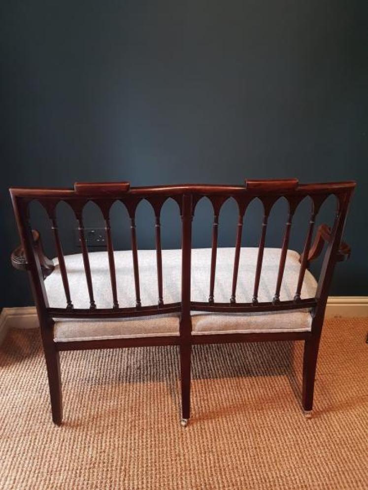 Regency Mahogany Framed Occasional Sofa - Image 3