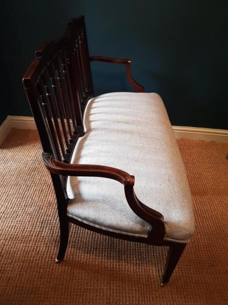 Regency Mahogany Framed Occasional Sofa - Image 4