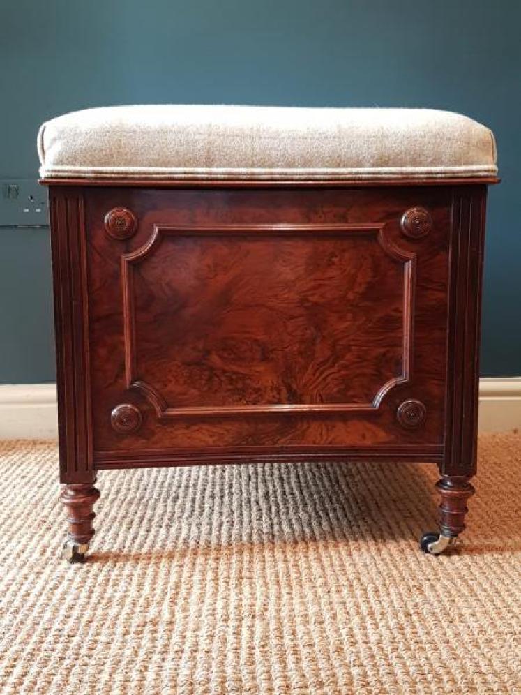 Mid Victorian Burr Walnut Ottoman - Image 7