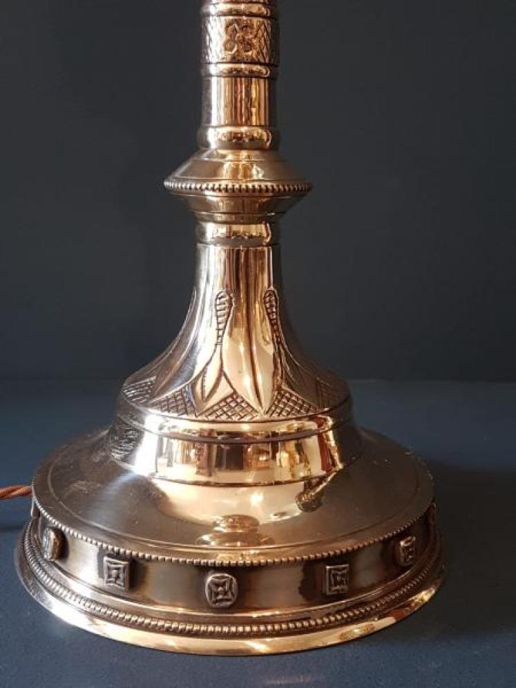 Matching Pair of Victorian Church Candlestick Table Lamps - Image 6