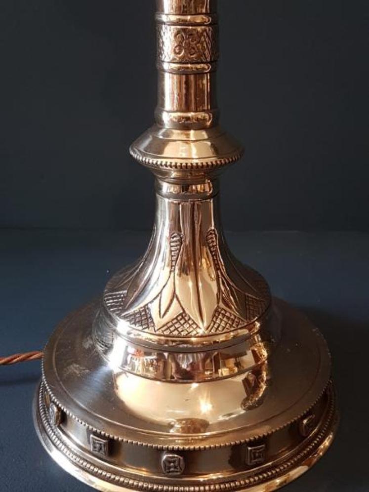 Matching Pair of Victorian Church Candlestick Table Lamps - Image 7