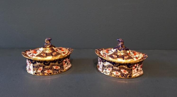 George V Period Royal Crown Derby 6 Piece Dressing Table Set - Image 3