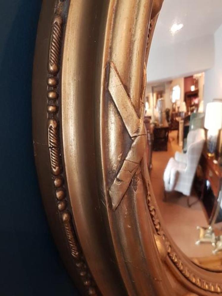 Victorian Timber Gilt Convex Mirror - Image 3