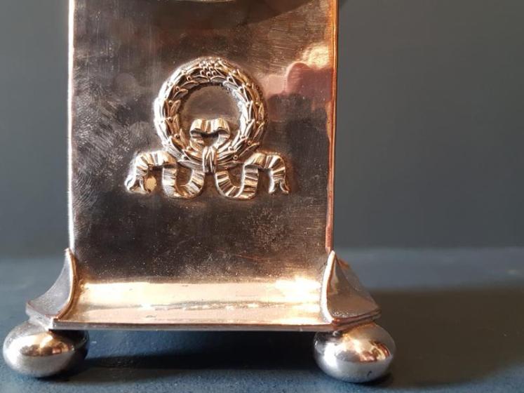 Planished Silver Plated Mantel Clock - Image 3