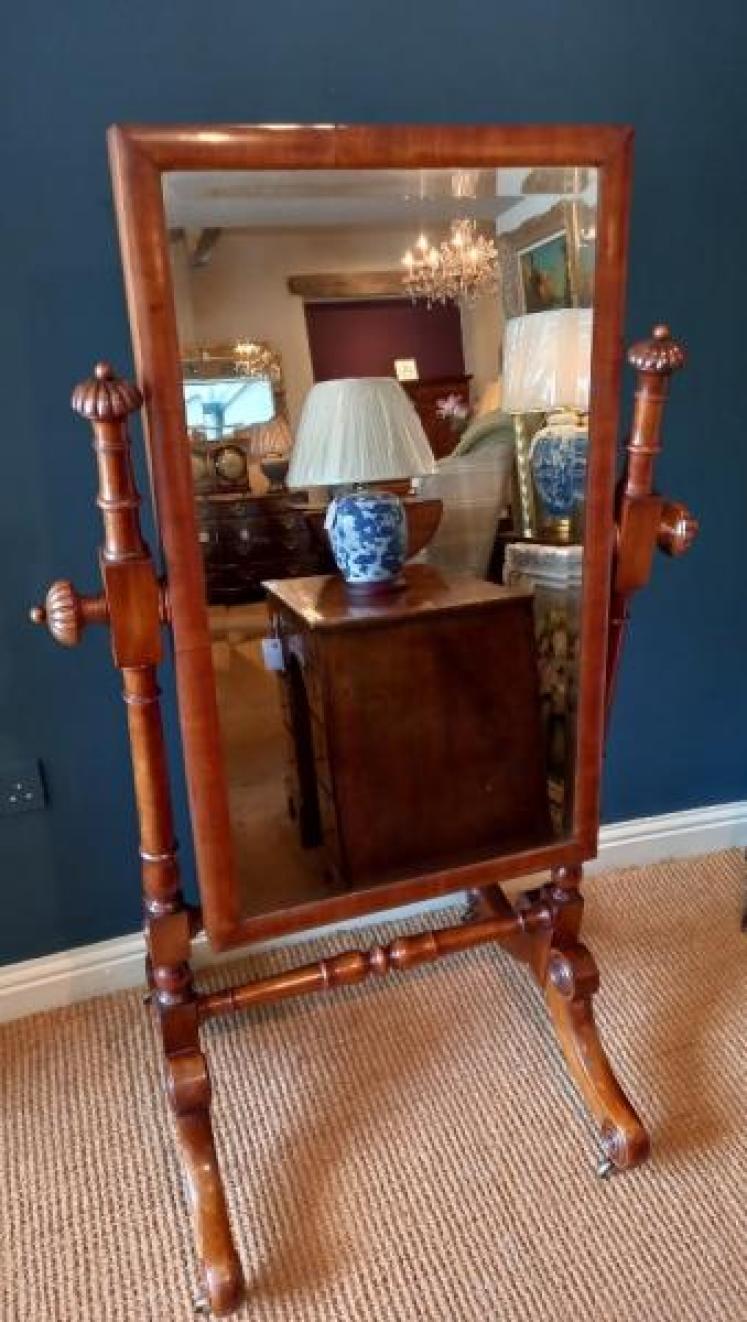 William IV Mahogany Cheval Mirror - Image 1