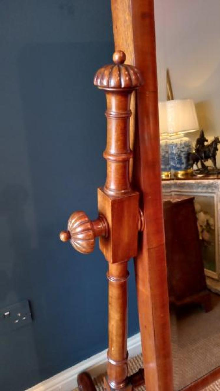 William IV Mahogany Cheval Mirror - Image 3