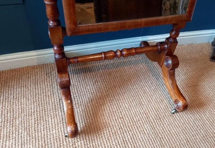 William IV Mahogany Cheval Mirror - Image 5
