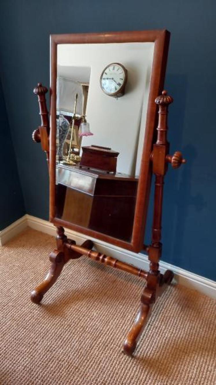 William IV Mahogany Cheval Mirror - Image 7