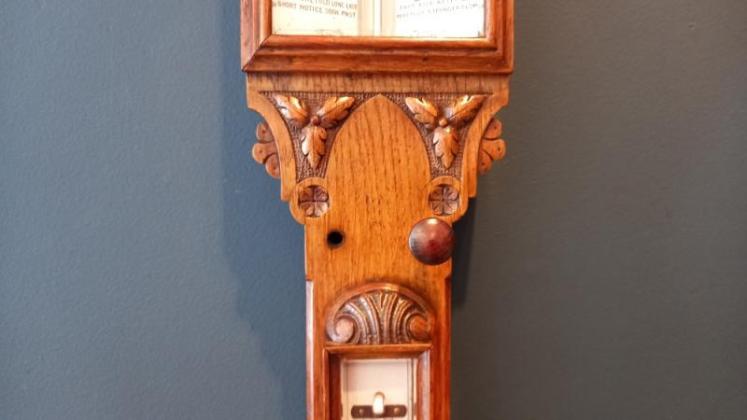 Victorian Golden Oak Whitehaven Stick Barometer - Image 5