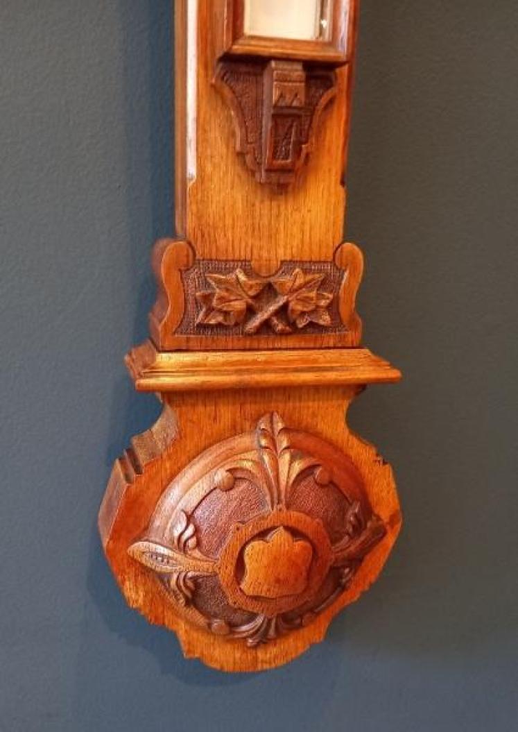 Victorian Golden Oak Whitehaven Stick Barometer - Image 6