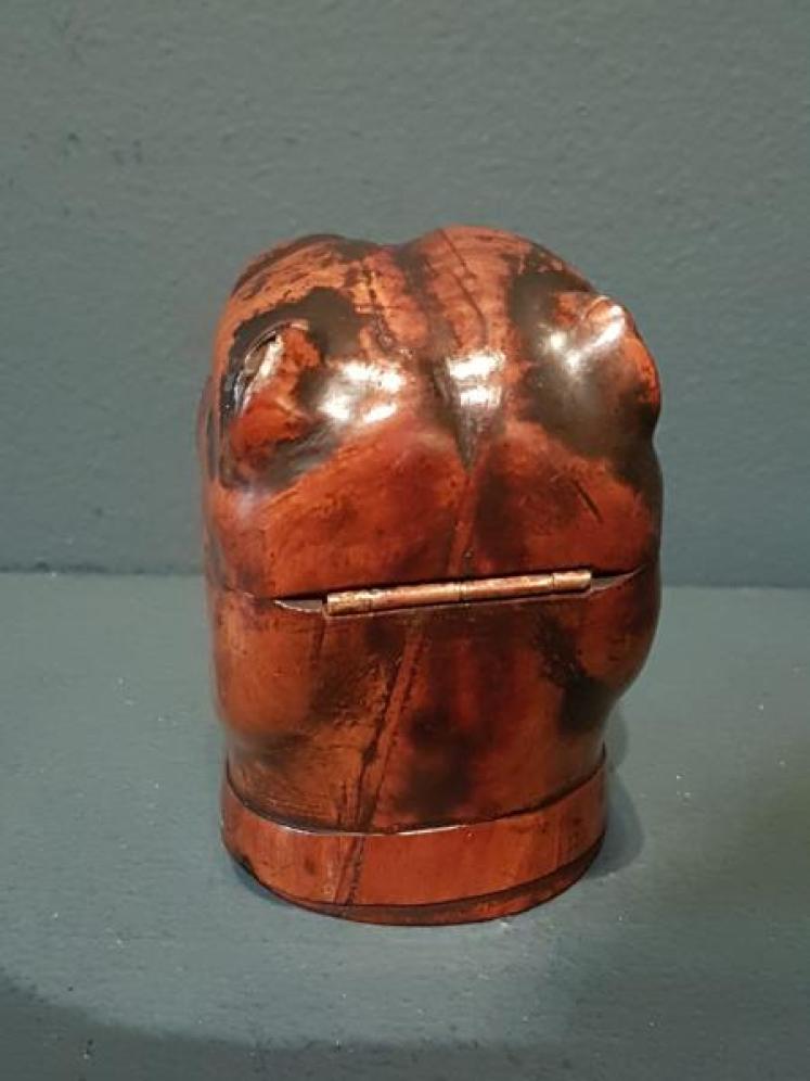 Rare Victorian Treen Bulldog Ink Well - Image 4