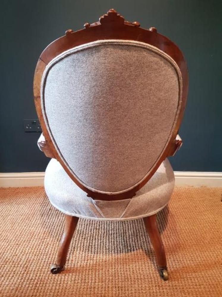 Victorian Walnut Framed Arm Chair - Image 2