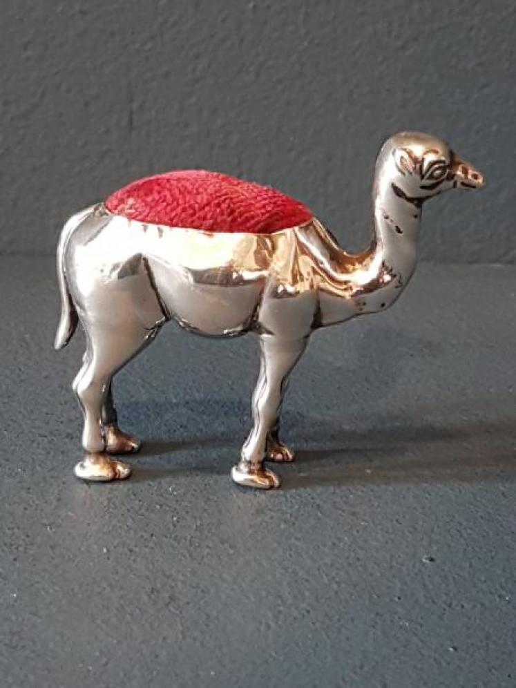 Victorian Silver Camel Pin Cushion - Image 1