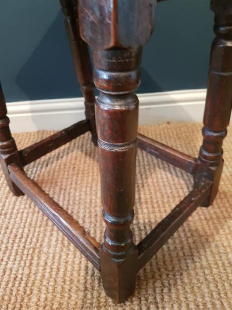 Period Oak Joint Stool - Image 5