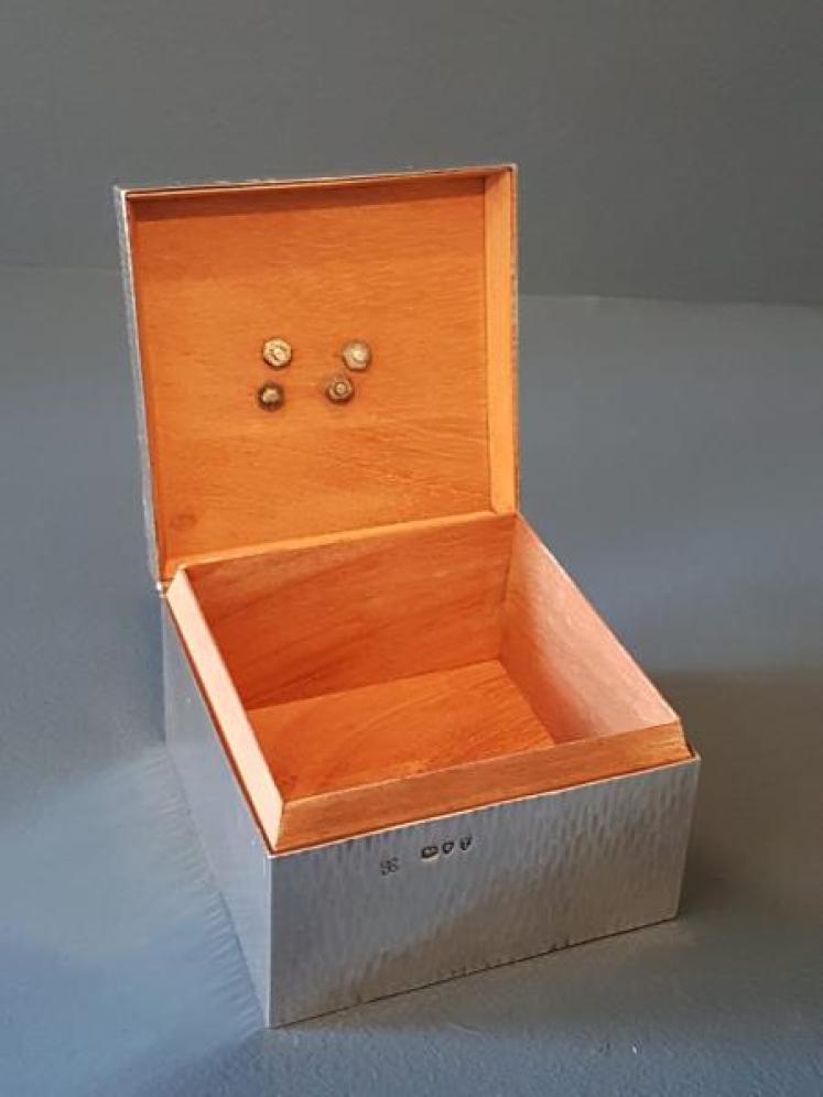 Victorian Silver Fox Planished Silver Table Box - Image 5