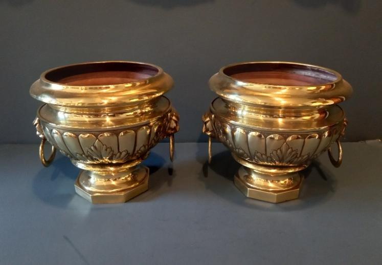 Superb Pair of Early Victorian Brass Jardinieres - Image 1